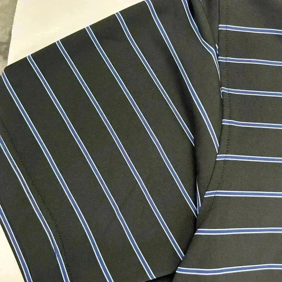 Peter Millar Mens Black Striped Summer Comfort Performance Polo Shirt Sz L Golf - Picture 3 of 11